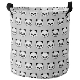 Organisation Cartoon Kawaii Panda Dirty Laundry Basket Falten Sie runde wasserdichte Heimgerorte Korb Kleidung Kinder Spielzeug Aufbewahrungskorb