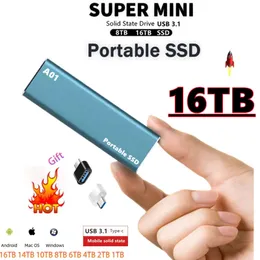 4TB Portable SSD 16 ТБ высокоскоростной мобильный твердотельный привод 2 ТБ 8TB SSD Мобильные жесткие диски Внешнее хранилище приборы для ноутбука