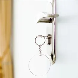 Hooks & Rails 48pcs Acrylic Blank Disc Creative Double-sided Round Pendant Keychain Sets Transparent DIY Ornament Crafts Handicraft Decor