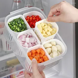 Förvaringsflaskor 1 datorer kylskåp mat dränera färskt box ingefära vitlök lök och pepparfruktgrönsakskorg