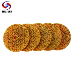 Polijstpads 5PCS 4Inch Diamond Polishing Pad Premium Copper Bond Wet Polishing Pads For Granite Marble Concrete Floor Grinding Discs