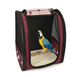 Ninhos respirável saco de transporte de pássaros mochila portátil papagaio starling para fora gaiola pet pássaro caixa de viagem transportadora para pássaros grandes e pequenos