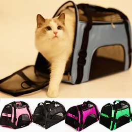 Carrinhos de estimação gato transportadora mochila respirável gato viagem ao ar livre bolsa de ombro para cães pequenos gatos embalagem portátil transportando suprimentos para animais de estimação