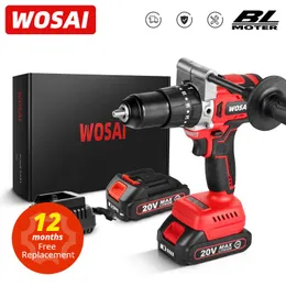 Boormachine Wosai Mtseries 125N.M 20V Brushless Electric Drill 13mm Cordless Drill Hammer Liion Batteri Electric Power Screwmeddelande