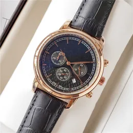 2023 Мужчины смотрят Classic Fashion Quarz Chronograph Watch Leather Watch Band Luxury Watch Limited Edition Master Risteches