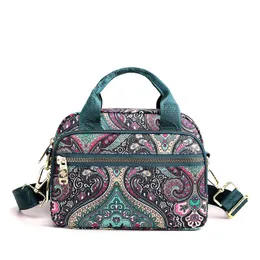 Kvällspåsar Lätt vikt Nylon Cross Body Shoulder Bag Women's Casual Printing Crossbody for Women Zipper Messenger FemaleeVening