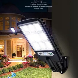 Umlight1688 Solar Street Lights Outdoor Waterproof Motion Sensor Wall LED Lamp with 3 Lighting Mode Solar Powered Lights for Garden Patio