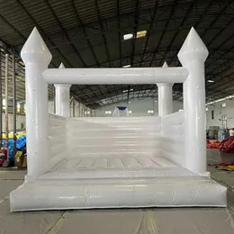 10x10ft Commercial Inflatable White Bounce House PVC Bouncy Castle Moon jumping Bouncer Wedding jumper use for kids audits with blower free ship