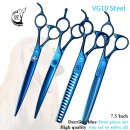 Grooming Crane Professional Pet Scissors Straight Thinning Curved Chunker Grooming Shears Tool Set For Dog Grooming High JP VG10 Steel