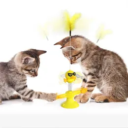 Cat Toys Turntable Pinwheel Tumbler Feather Teaser Ball Badminton Spring Toy Bite Resistant And Dog Pet Supplies