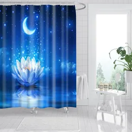 Curtains Starfish Conch Shower Curtain 3D Print Bathroom Waterproof Bath Curtain World Map Letters Bath Decor Curtains With 12 Hooks