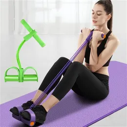 Sport Fitness Equipment Multi-purpose Pedal Exerciser Sit-ups Tummy Action Resistance Bands Purple