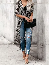 T-shirt Kvinnors tryckta blus 2022 Zanzea Bohemian Summer Cover Up Half Sleeve Kimono Female Beach Cardigans Overized Tunic