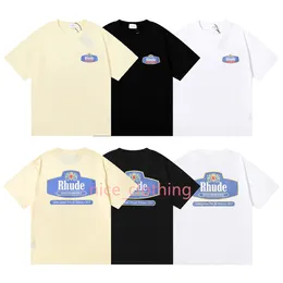 メンズ Rhude Tシャツデザイナーシャツ高級ブランド Tシャツデザイナー Tシャツファッション Tシャツメンズレディースカジュアル半袖夏ストリートトップス恋人服 S-XL