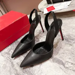 Schwarze, spitze Stiletto-Schuhe mit Schnürung hinten, Leder, rot, Luxus-Designer, neue sexy Pendlerschuhe, Hochzeitsfeier-Schuhe, Büroschuhe, Größen 35–43 + Box