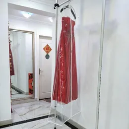 Klädlagringsgarderob 1PC PVC Transparent solid vattentät väska för bröllopsklänning Dammtäcke Plaggsäckar klänning 160 70 30 cm