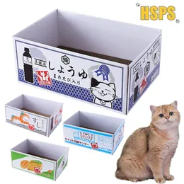 Esteiras gato moagem garra brinquedo ondulado riscar placa caixa de papelão para gatinhos pet engraçado hortelã caixa impressão zephyr bonito cama sofá