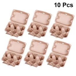 Storage Bottles 10pcs 6 Grid Chicken Farm Holder Folding Egg Tray Box Portable Carton Container For Refrigerator