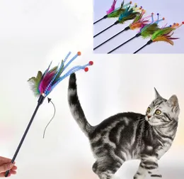 Leksaker USD0.75/PC Pet Cat Kitten Toys Feather Cat Teaser Fishing Play Toys Sticks 30pcs/Lot