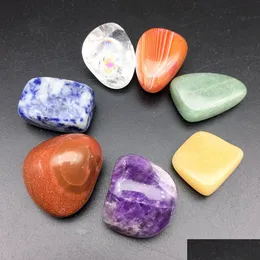 Stone 7st Chakra Set Irregar Reiki Healing Crystal Seven Chakras Energy Ncing Natural Stones Pärlor dekoration smycken droppleverans dhrpu