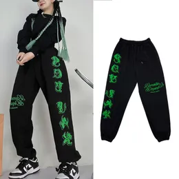 Capris Dragon letter print y2k spodnie dresowe damskie 2022 nowy trend uliczny hiphop sznurkiem spodnie dresowe wysokiej talii jazz spod