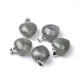 Pendanthalsband 5st/Lot Heart Shape Labradorite Howlite Rose Quartz Picture Jasper Women Stone Drop Delivery Jewelry Penda Dhgarden Dhawj