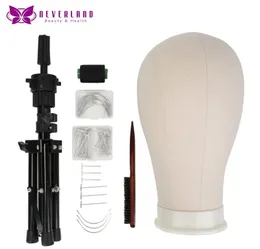 Wig Stand 212223'' Wig Mannequin Head Canvas Block Head Styling Training Manikin Head Wig Stand Tabletop Tripod Free Get T Needle Holder 230428