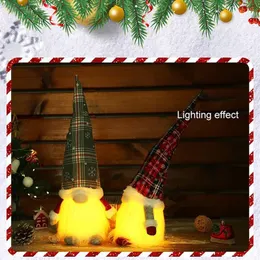 Party Favor Holiday Decoration Handmade Plush Doll Kawaii Room Decor Christmas Gnome With LED Lights Decorations 2023 For Home