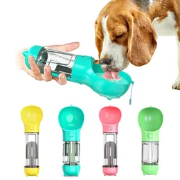 Feeding 3In1 Leakproof Dog Water Bottle Multifunctional Cat Food Feeder Drinker Poop Dispenser Pet Items Supplies Dogs Accessories