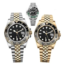 GMTメンズウォッチ40mmデザイナーウォッチゴールドムーブメント腕時計サファイアステンレス鋼2813機械スポーツ腕時計スーパーファクトリーモントレデュルク