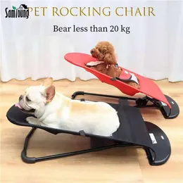 Furniture Pet Dog Rocking Chair For Dog Cat Bed Foldable Sleeping Nest Puppy Cat Lounge Armchair Net Cotton Hand Wash Bed Sofa Pet Product