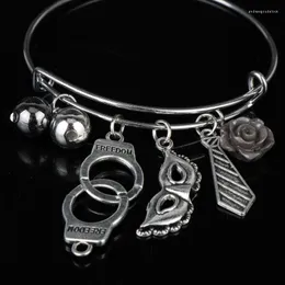 Urok bransoletki 50 Fifty Shades of Grey Bransoletę Tajemnicza maska ​​Wolność kajdanki Bangle Bijoux Regulowane opaski na rękę pulsera