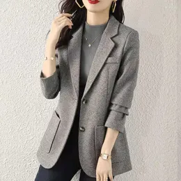 여자 양복 여자 옷을위한 회색 정장 코트 가을 기질 한국 탑 블레이저 재킷 일본인과 코트 비즈니스 캐주얼
