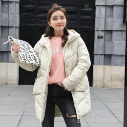 Cuir 2020 nouveau épais chaud à capuche longue vers le bas Parkas femmes doudoune hiver manteau coton rembourré veste femme Winter Jacket Coat Female