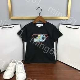 23ss camiseta de diseñador para niños camiseta para niños Camiseta blanca de manga corta para niños pequeños Niños niñas Cuello redondo Algodón puro Camiseta con estampado de logotipo de doodle de cámara Ropa para niños de alta calidad