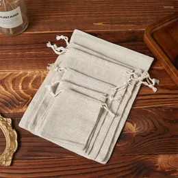 Jewelry Pouches 1pcs Blank Drawstring Canvas Bag Packagign Fabric Cloth 10x14cm 13x18cm 15x20cm Wedding Favor Gift Candy