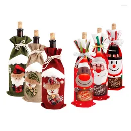 Dekoracje świąteczne okładka butelki wina Wesołych dla domu 2023 Ozdoby Rok Xmas Navidad Giftschristmas