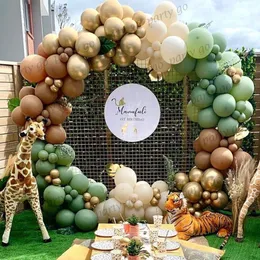 Andra evenemangsfestleveranser 147 st Retro Bean Green avokado latexballonger Garland Metallic Gold Globos Jungle Theme Baby Shower Kids Birthday Decor 230504