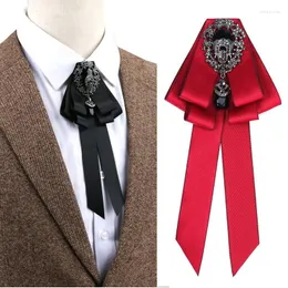 Papillon Cravatta a nastro per donna Ragazza Strass Perla Camicetta Colletto Spilla Spilla Bowknot Camicia per studente ragazzo Bowtie Uomo