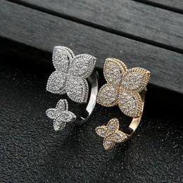 Band Rings Luxury Square Flower Stackable for Women Wedding CZ Finger Beads Charm Ring Bohemian Beach Jewelry J1991 230504