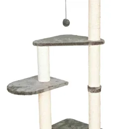Altea Plush Sisal 3-Level 46 Tree with Scratching Posts Toy, Gray