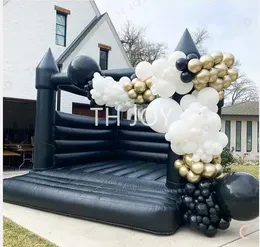 Entrega gratuita Atividades ao ar livre 13x13ft Black Bouncy Castle Bouncer House para festa de evento de Halloween