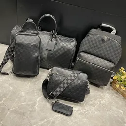 Worka na szachownicę Wysokiej jakości plecak plecak skórzana torba podróżna biznesowy duża zdolność do laptopa torba szkolna moda torby na ramię mężczyzn torebki krzyżowe