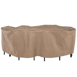 تغطي البط الأساسيات غلاف المائدة البيضاوية مستطيلة الغطاء غطاء كرسي - غطاء الأثاث في الهواء الطلق مقاوم للماء ، 109 لتر × 84 و × 32 ساعة ، لاتيه