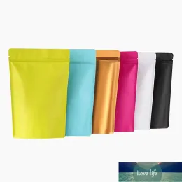 Commercio all'ingrosso colorato opaco Stand Up Zip Lock Mylar Packaging Bags Foglio di alluminio Zipper Standing Food Storage Bag per snack con tacca a strappo