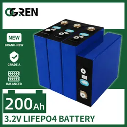 4/8/16/32 st. Ny 200AH LifePo4 Batterilitium järnfosfat Batteripaket laddningsbar cell för 12V 24V 48V EV RV Moto Boat Car