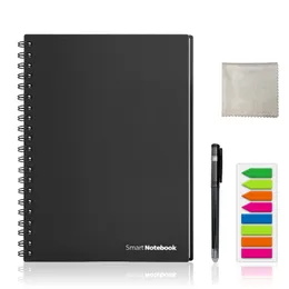 Notatniki A5 inteligentne wielokrotne notebook wymazywny Notebook Woodebook Schowekanie aplikacja bez papieru Wodoodporna w twardej okładce Prezenty Prezenty 230504