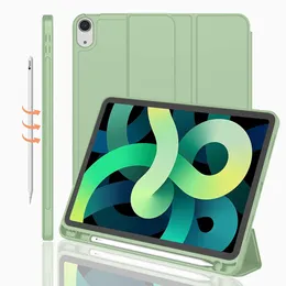 PU Leather Case for iPad Pro 12.9 11 iPad Air Shockproof Magic Pencil Holder TPU Tablet Filp Cover for iPad 10gen Mini 4 5 6 with Magnetic Wake Up Pen Slot in OPP Bag