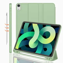 PU skórzana obudowa na iPad Pro 12.9 11 iPad Air Shockproof Magic Pencil uchwyt TPU Tablet Filp Cover na iPad 10gen Mini 4 5 6 z magnetycznym przenośnikiem przebudzenia w torbie opp.