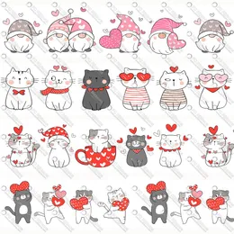 Zubehör 11/2" Weihnachtszwerge Katze bedruckte individuelle Cartoon-Design-Bänder für DIY-Handwerk Haarschleife Lanyard/Satin/Ripsband CA286